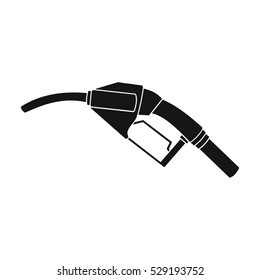 Fuel nozzle icon in black style isolated on white background. Oil industry symbol stock vector illustration.