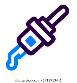 Icono de boquilla de combustible. Una Ilustración vectorial lineal de la boquilla de combustible aislada sobre fondo blanco.