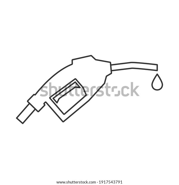 Fuel nozzle line icon. Gas pump station linear\
symbol. Vector isolated on\
white