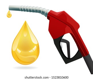 Fuel Nozzle And Oil Drop Graphic Vector