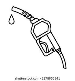 Ilustración vectorial de la boquilla de combustible, del contorno de la bomba de gasolina