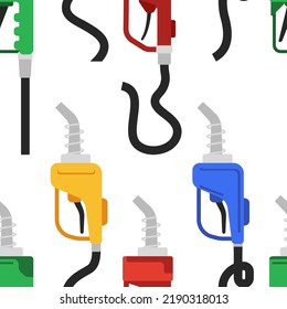 Caricatura vectorial de las bombas de boquilla de combustible sin soldadura para fondo de papel pintado, envoltura, embalaje y fondo.