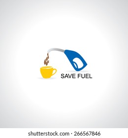 fuel nozzle with tea cup vector 