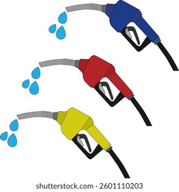 fuel nozzle vector, available in three colors and can be changed as needed