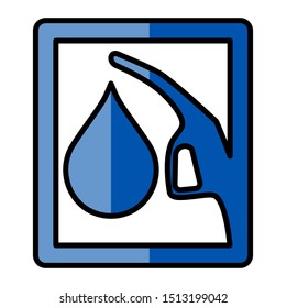  Fuel nozzle vector line icon isolated on a white background.