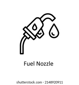 Fuel Nozzle vector outline icon for web isolated on white background EPS 10 file