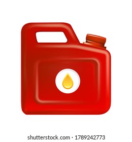 Fuel Or Oil Canister Gallon For Car Engine Vector. Automobile Lubricant, Diesel Or Gas Blank Plastic Canister. Auto Energy Gasoline Jerrycan Container Template Realistic 3d Illustration