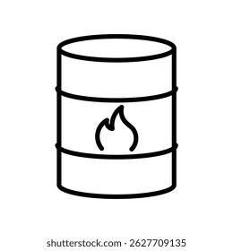 fuel oil drum outline icon illustration