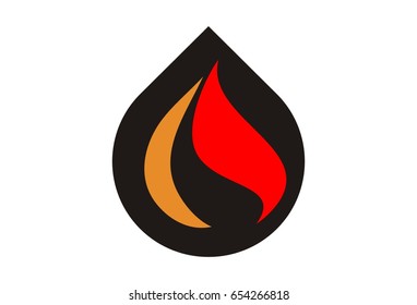 Fuel Oil Flame Logo Vector