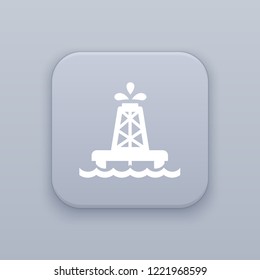 Fuel, Oil, Offshore button, best vector on a gray background