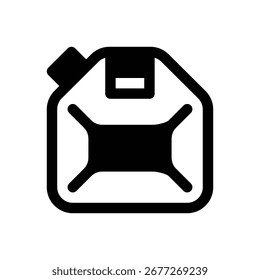 Combustible. Icono de Vector de trazo delineado con detalles rellenos de negro.