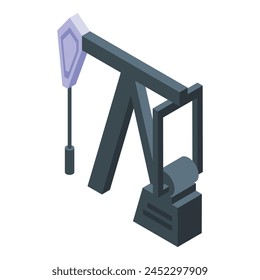 Icono de extracción de gasolina de combustible Vector isométrico. Industrial de almacenamiento. Taladro pesado