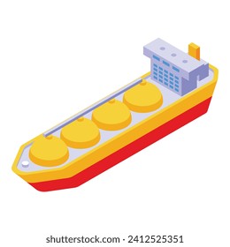 Fuel pipe ship icon isometric vector. Gas carrier vessel. Tanker maritime