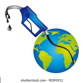 fuel and planet over white background. vector illustration