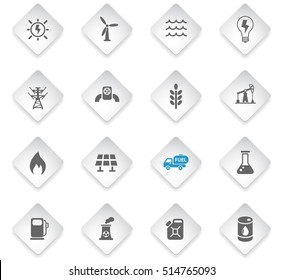fuel and power flat web icons for user interface design