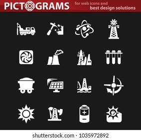Fuel Power generation vector icons for user interface design