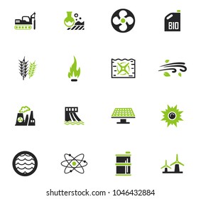 Fuel Power generation vector icons for user interface design