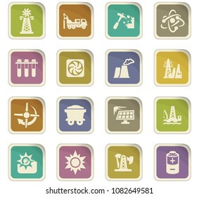 Fuel Power generation vector icons for user interface design