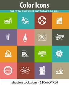 Fuel Power generation vector icons for user interface design