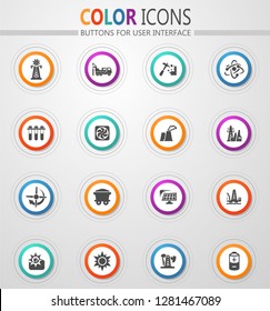 Fuel Power generation vector icons for user interface design