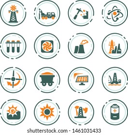 Fuel Power generation vector icons for user interface design