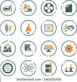 Fuel Power generation vector icons for user interface design