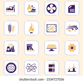 Fuel Power generation vector icons for user interface design