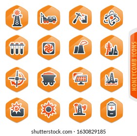 Fuel Power generation vector icons for user interface design