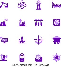 Fuel Power generation vector icons for user interface design