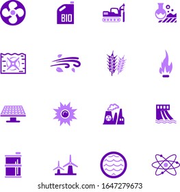 Fuel Power generation vector icons for user interface design