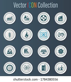 Fuel Power generation vector icons for user interface design
