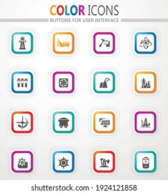 Fuel Power generation vector icons for user interface design