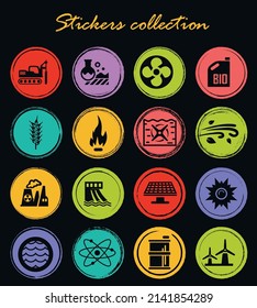 Fuel Power generation vector icons for user interface design
