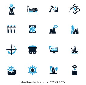 Fuel Power generation vector icons for user interface design