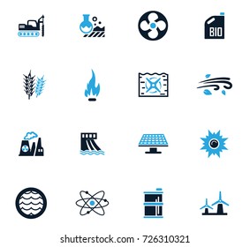 Fuel Power generation vector icons for user interface design