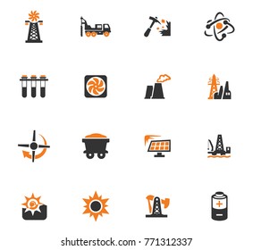 Fuel Power generation vector icons for user interface design
