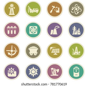 Fuel Power generation vector icons for user interface design