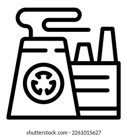 Fuel power plant icon outline vector. Station energy. Eco cycle