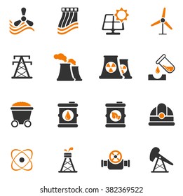 Fuel and Power simple icons for web and user interfaces