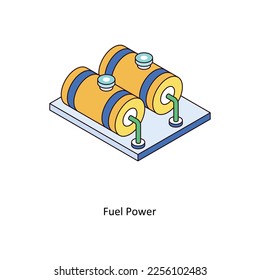 Fuel Power Vector Isometric Filled Outline icon for your digital or print projects. stock illustration