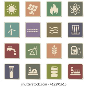 fuel and power web icons for user interface design