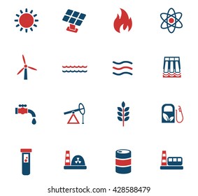 fuel and power web icons for user interface design