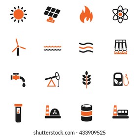 fuel and power web icons for user interface design