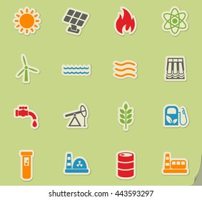 fuel and power web icons for user interface design