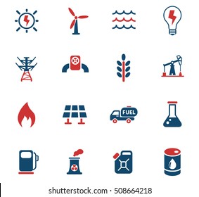 fuel and power web icons for user interface design