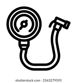 fuel pressure gauge line icon vector. fuel pressure gauge sign. isolated contour symbol black illustration