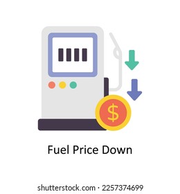 Fuel Price Down vector Flat Icons. Simple stock illustration stock illustration