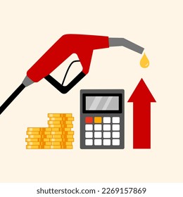 Fuel price increase concept vector illustration. Oil cost.