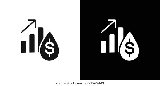 Icono de aumento de Precio de combustible Ilustración de línea plana