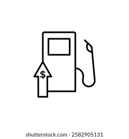 Fuel price increase icon Flat fill set collection